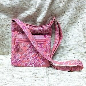 Cottagecore Boho Festival Vera‎ Bradley Pink Paisley Crossbody Purse Handbag